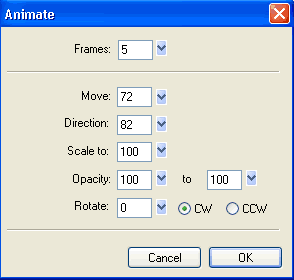 Modify > Animate